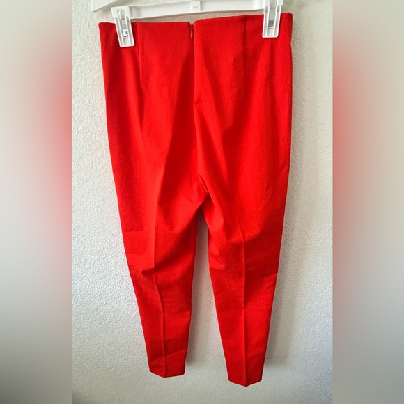 Pearl by Lela Rose Red Susie Tapered Ankle Minimalist Pants SZ 2 - Picture 8 of 9